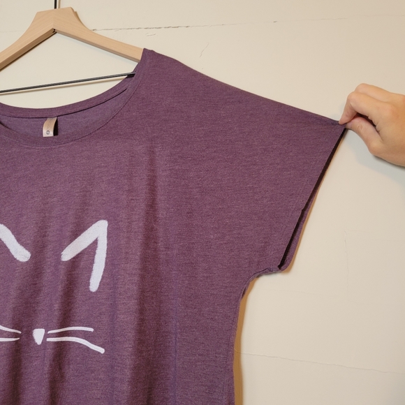 Next Level Apparal | Heathered Purple Cat Tee - Picture 2 of 6